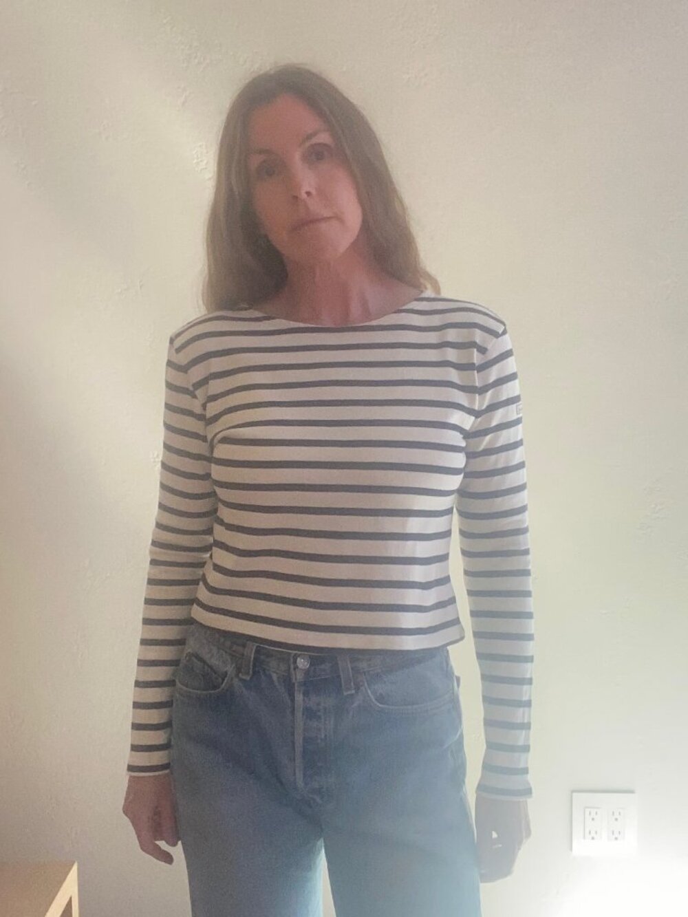 Armor Lux Cropped Breton Striped Jersey shirt
